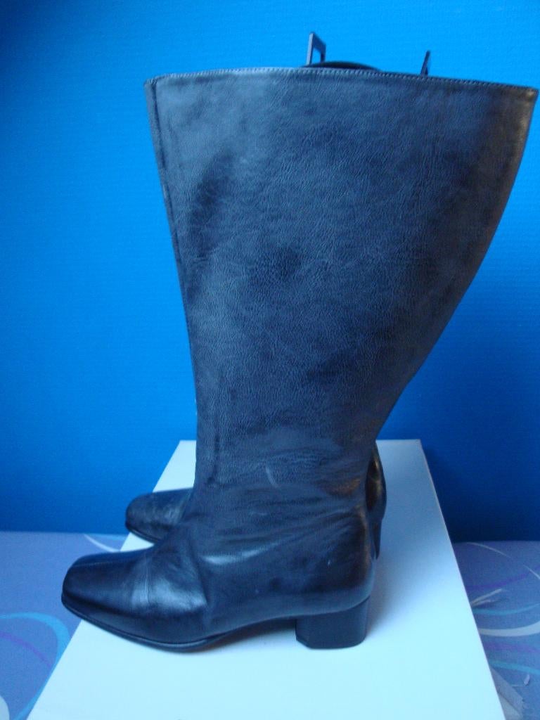 Maat 36 5XW. Nieuwe hoge zwart leren wijde PICARDI laarzen., Kleding | Dames, Schoenen, Hoge laarzen, Zwart, Nieuw, Ophalen of Verzenden