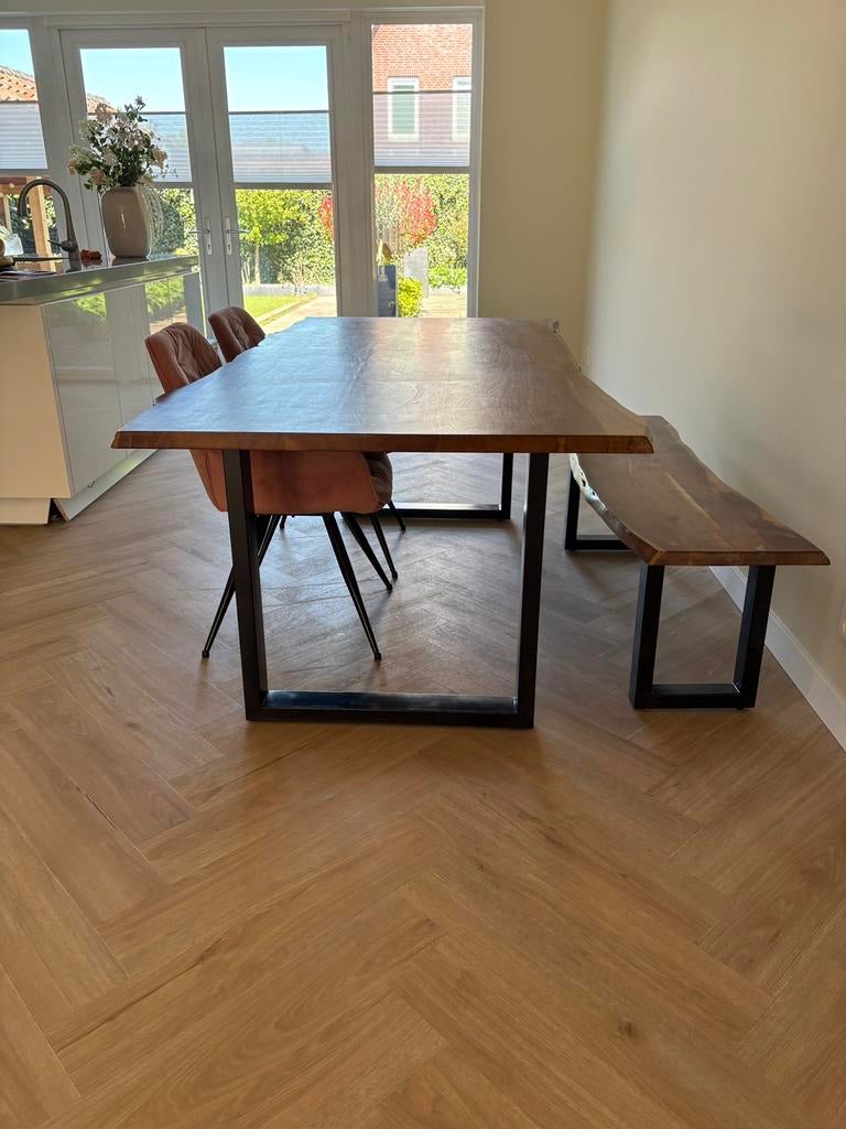Tafel met bankje, Ophalen, Zo goed als nieuw, Rechthoekig, 50 tot 100 cm