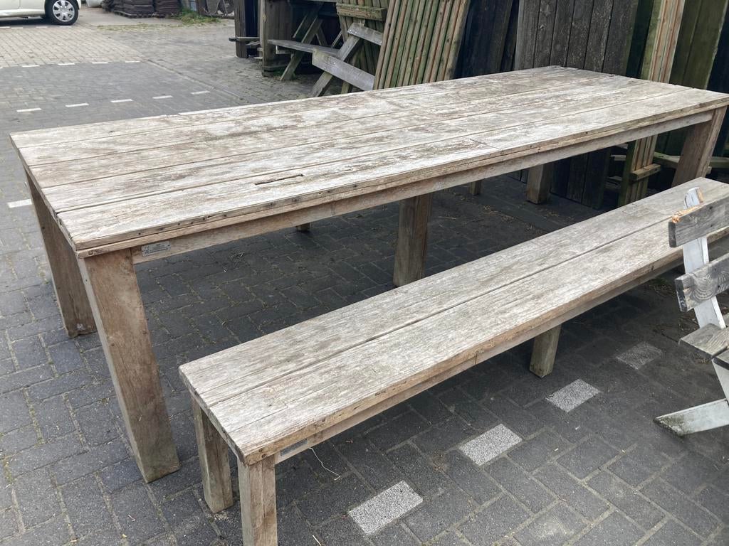 Tuintafels met losse banken en picknicktafels, Ophalen, Zo goed als nieuw, Rechthoekig, Hout