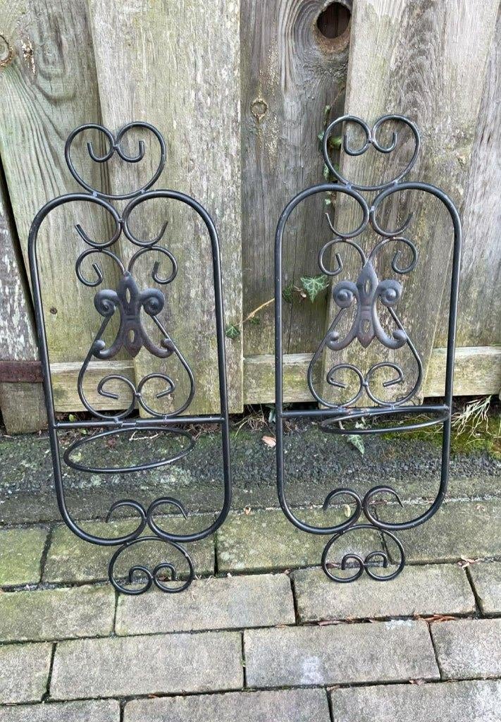 Setje metalen plantenhouders, Tuin en Terras, Bloembakken en Plantenbakken, Ophalen, Gebruikt, Rond, Metaal