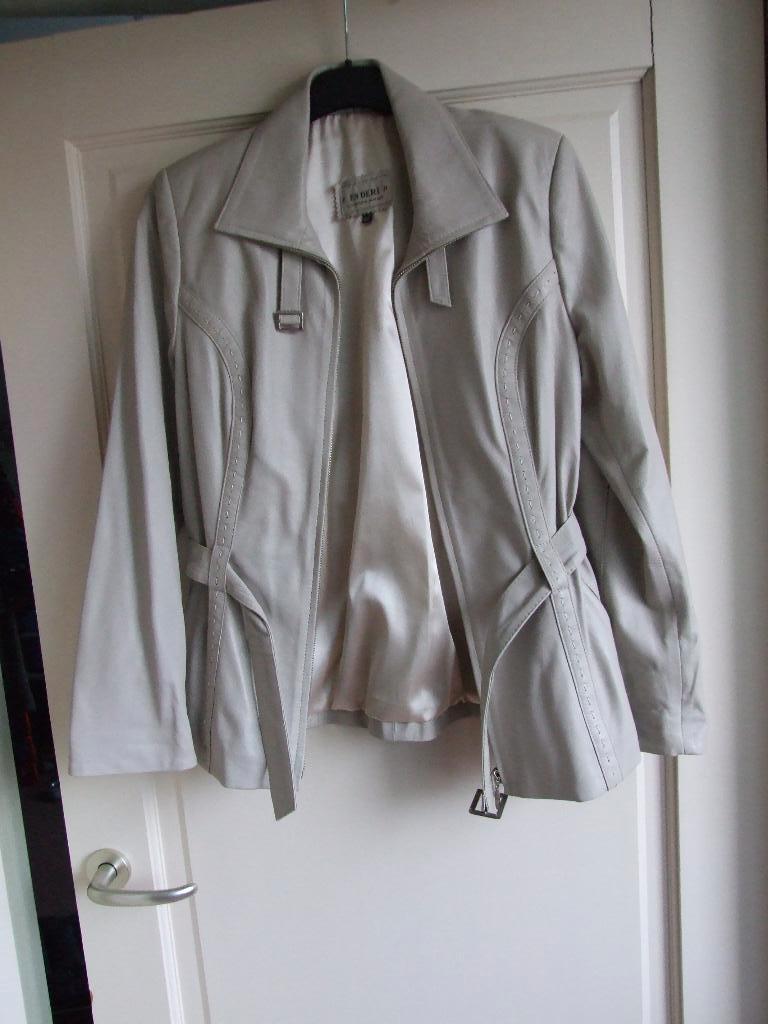 Es Deri lichtbeige leren jackje nieuw maat L/40, Maat 38/40 (M), Beige, Nieuw, Ophalen of Verzenden