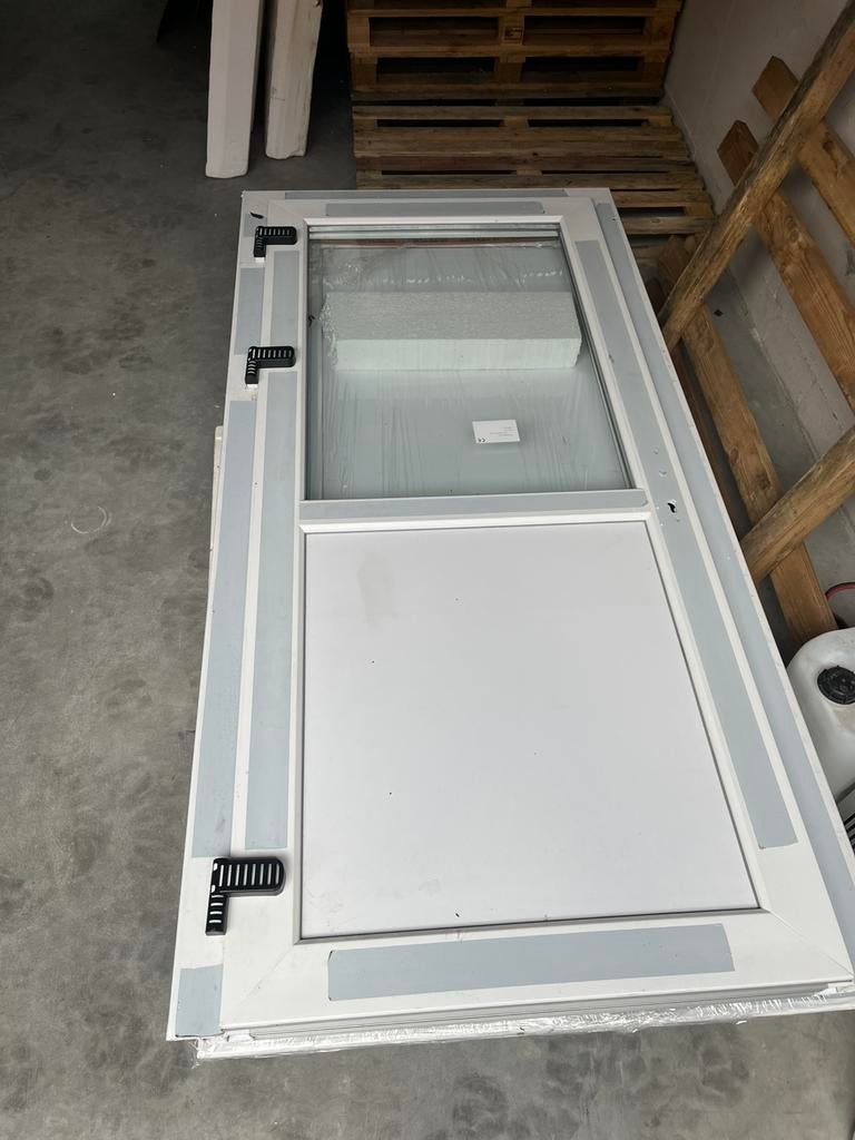 Loopdeur PVC Half Glas Nieuw met transportschade, 215 cm of meer, Nieuw, Buitendeur, Glas