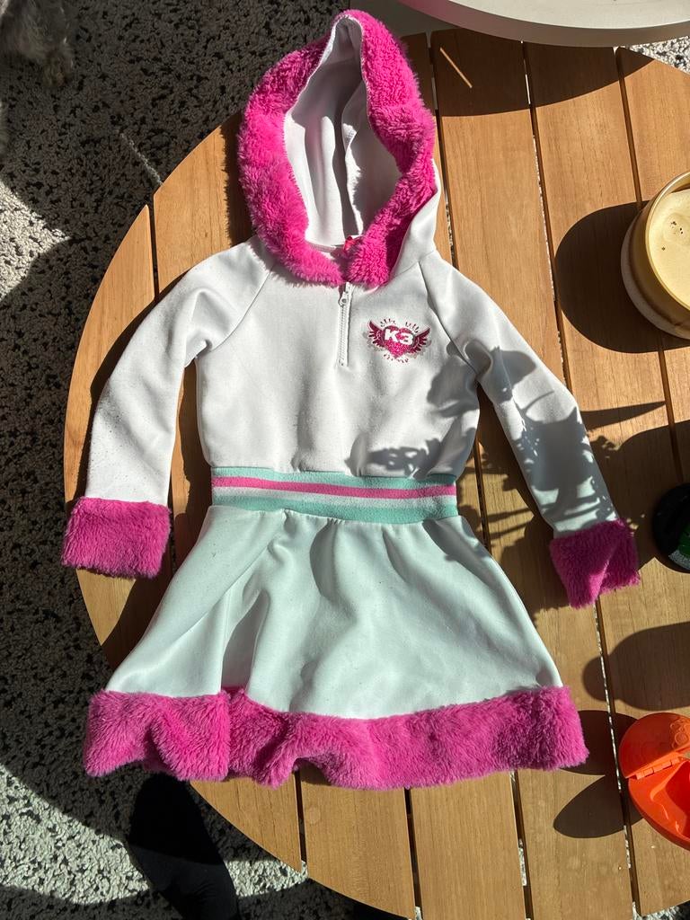 K3 Jurk met Roze Bont - Maat 116, Ophalen of Verzenden, Gebruikt, Meisje
