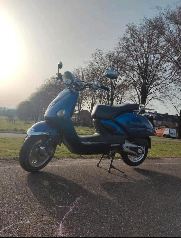 LINTEX HT50QT-29A Scooter Blauw Kenteken - Goede Staat, Fietsen en Brommers, Snorfietsen en Snorscooters, Gebruikt, Overige merken
