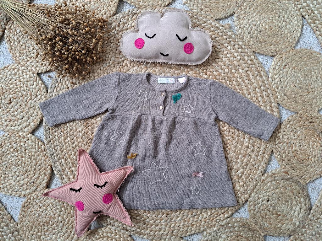 Super mooi bruin Zara jurkje met sterren maat 86, Kinderen en Baby's, Babykleding | Maat 86, Meisje, Jurkje of Rokje, Ophalen of Verzenden