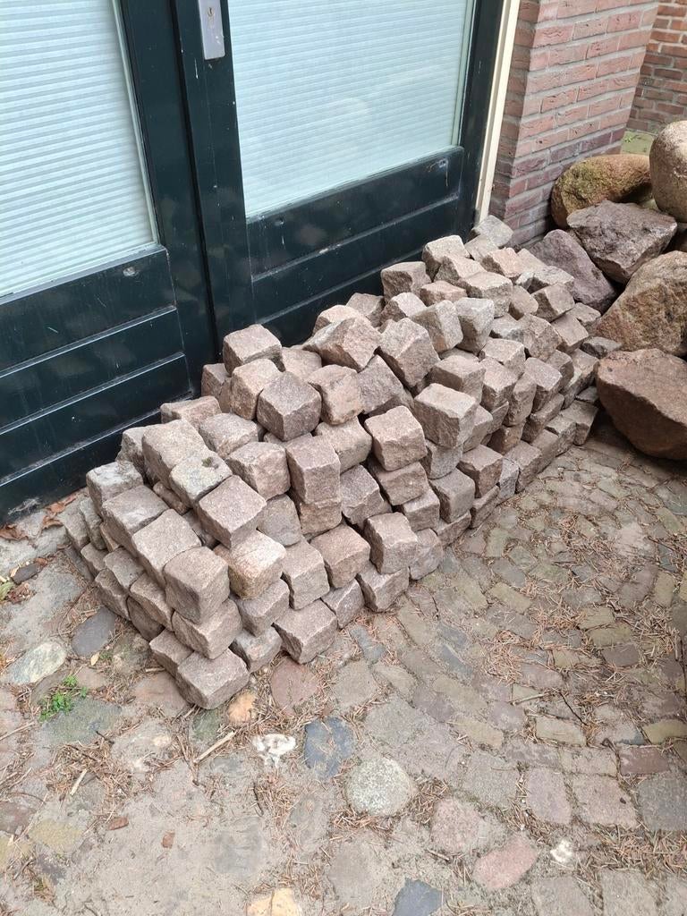 Gebruikte natuursteen granieten  kinderkopjes, Ophalen of Verzenden, Natuursteen, Minder dan 5 m², Overige typen