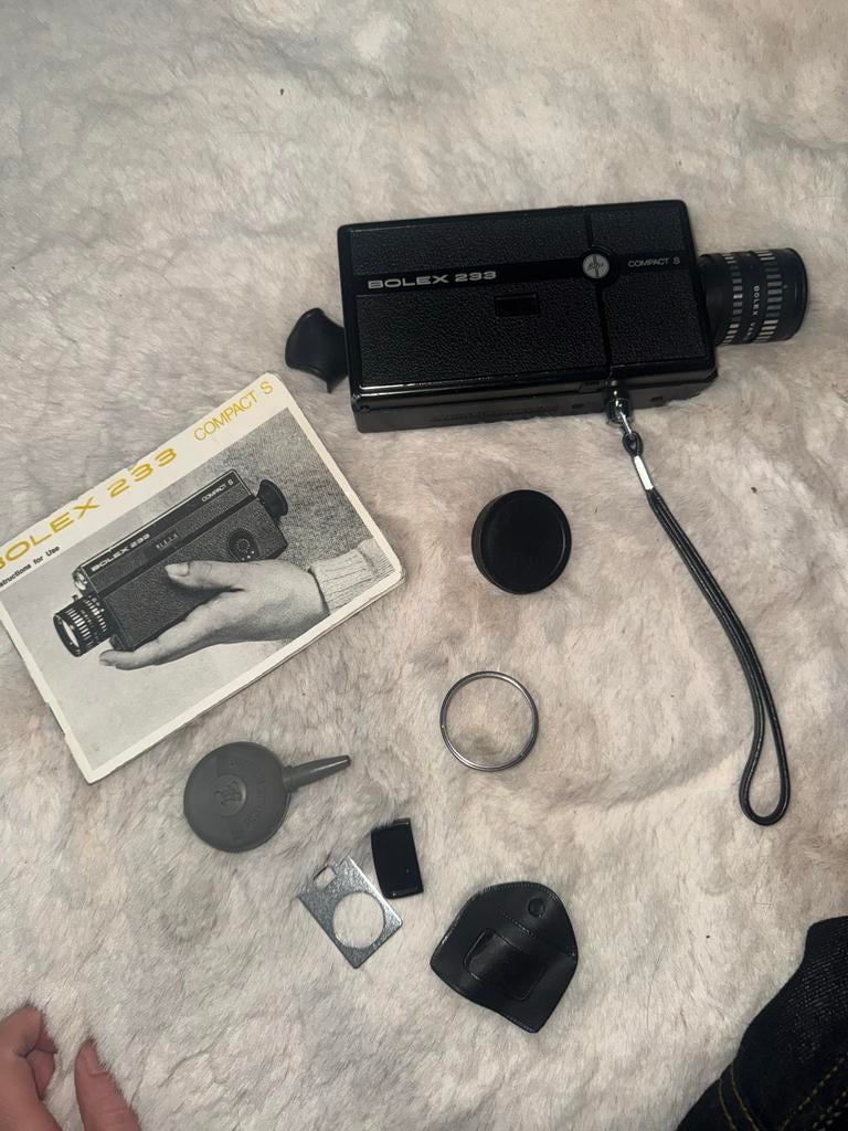 Vintage Bolex 233 Compact S Super 8 Camera met accessoires, Ophalen of Verzenden, 8mm, Camera