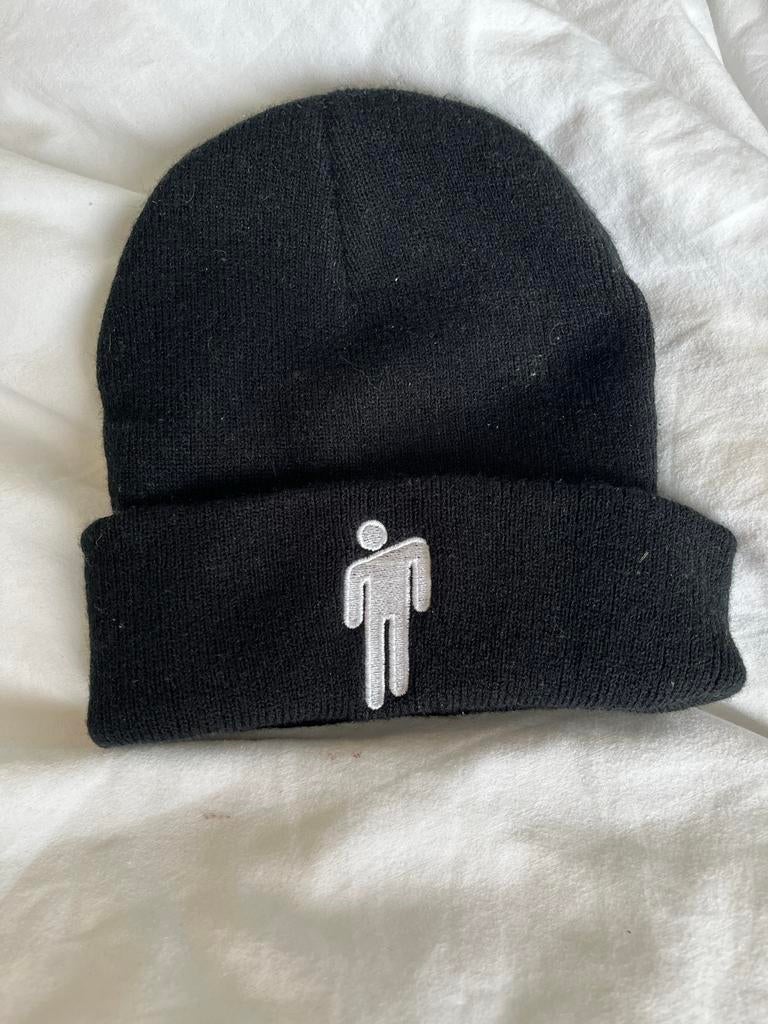 Billie Eilish Beanie Muts Zwart - Zo goed als nieuw, Ophalen of Verzenden, Zo goed als nieuw, One size fits all, Hoed