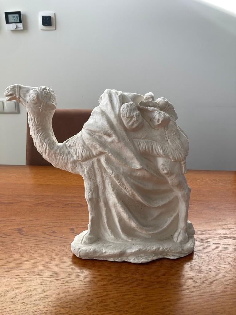 Kerstbeeld Kameel wit gips, Diversen, Kerst, Ophalen of Verzenden, Gebruikt