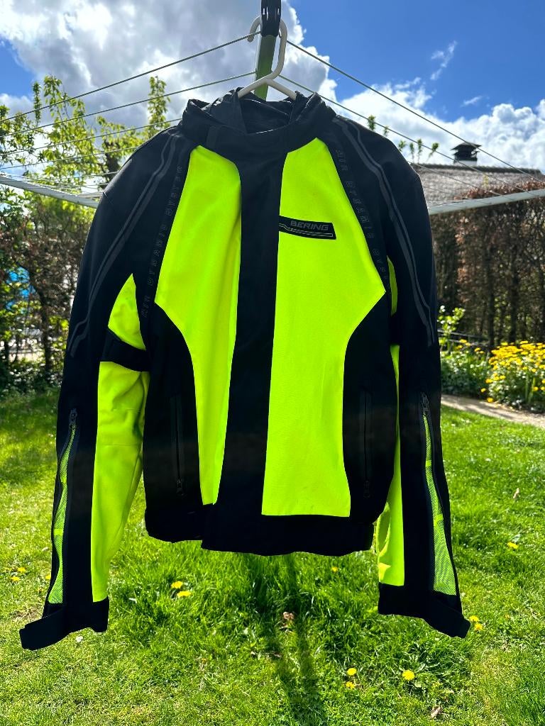 Bering fluor gele motorjas, Motoren, Kleding | Motorkleding, Ophalen of Verzenden, Tweedehands, Heren, Jas | textiel