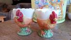 Vintage Keramiek Eierdopjes - Handgeschilderde Kippen, Ophalen of Verzenden