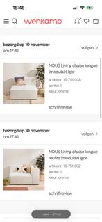 modulaire designbank – NOUS Living Igor (crème) uitverkocht, 100 tot 125 cm, Nieuw, Ophalen of Verzenden, Rechte bank