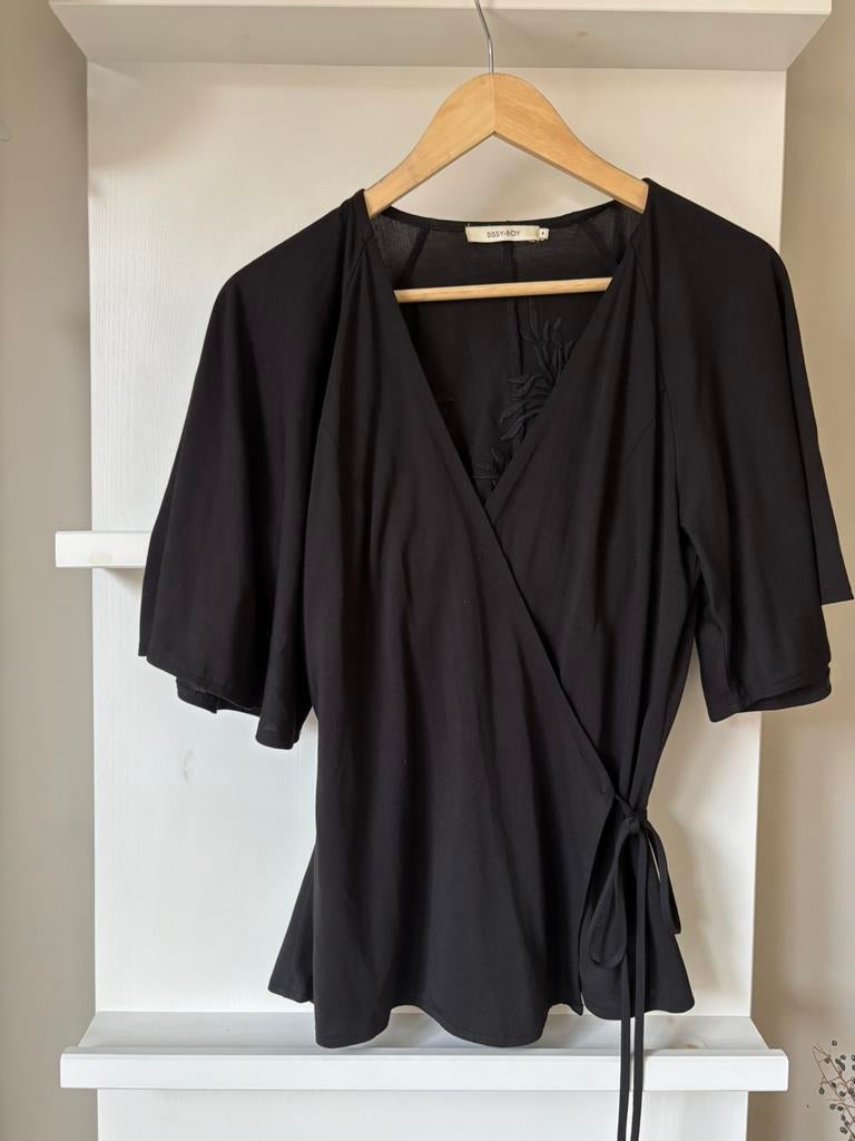 Sissy-Boy Kimono Wikkel Top shirt T-shirt Zwart Maat S, Zwart, Sissy-Boy, Ophalen of Verzenden, Zo goed als nieuw