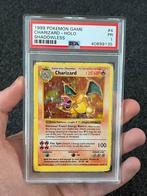 Pokémon PSA 1 Shadowless Charizard #4 Base set, Ophalen of Verzenden, Zo goed als nieuw, Losse kaart, Foil