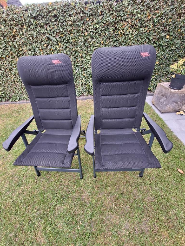 Crespo luxe stoelen AP 237 ADS 80 Zwart, Caravans en Kamperen, Kampeermeubelen, Ophalen, Zo goed als nieuw, Campingstoel