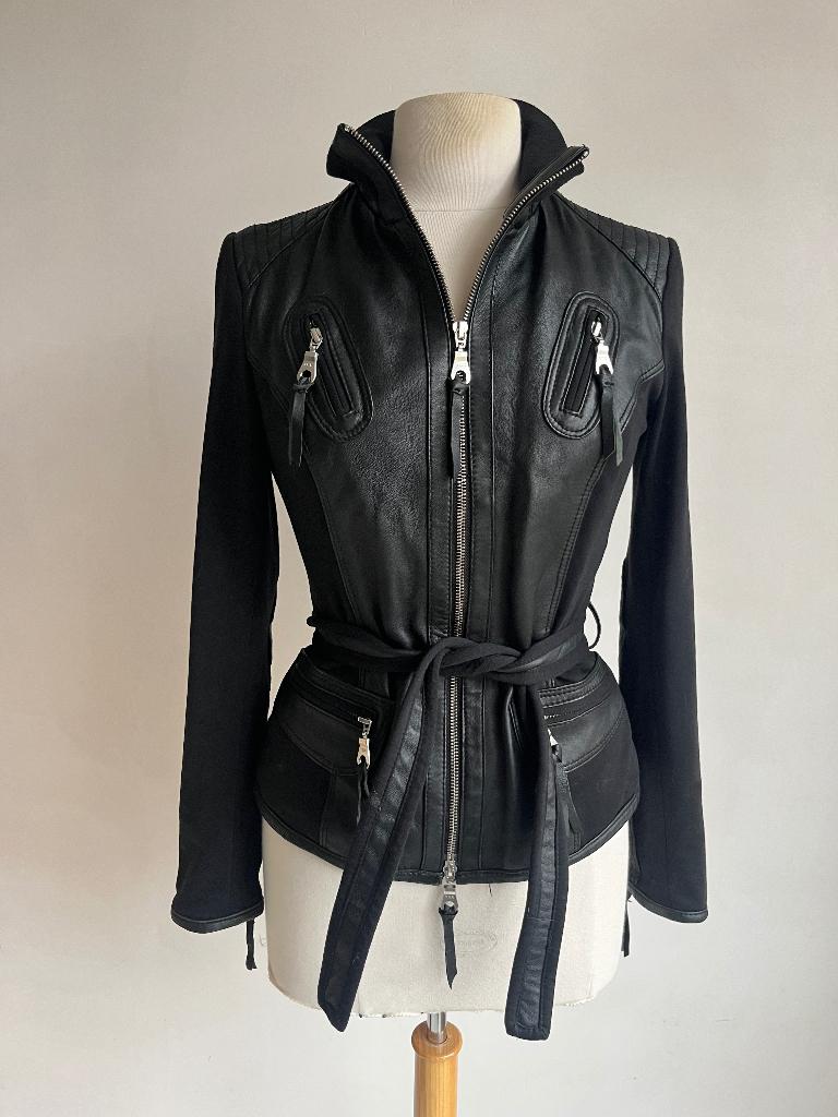 arma leer jasje zwart maat 38, Kleding | Dames, Jasjes, Kostuums en Pakken, Maat 38/40 (M), Verzenden, Zwart, Arma