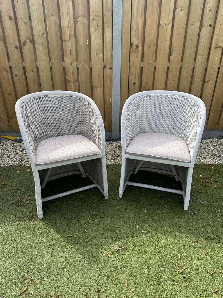 Rieten tuinstoelen wit, Tuin en Terras, Tuinstoelen, Ophalen, Rotan