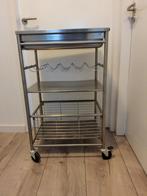 RVS Keukentrolley / wijnrek, Ophalen, Gebruikt