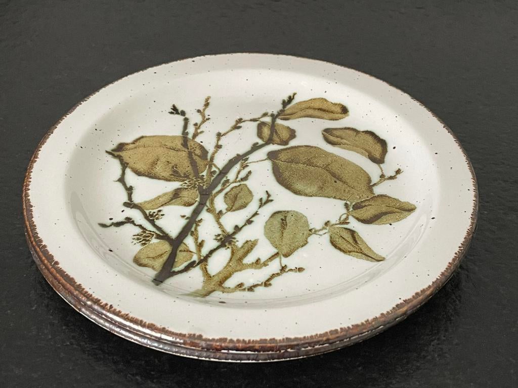 2 Vintage Wedgwood Midwinter Greenleaves Gebaks-Bordjes, Ophalen of Verzenden, Zo goed als nieuw, Bord(en), Wedgwood