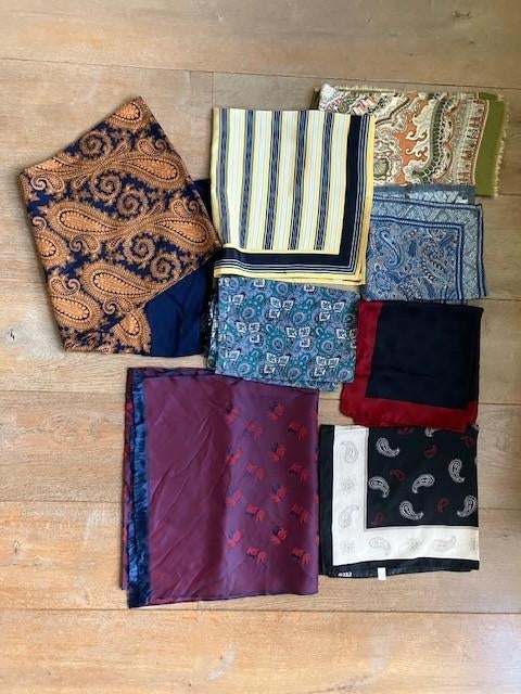 heren sjaals vintage 15 stuks, Ophalen of Verzenden, Gedragen, Overige maten, Sjaal