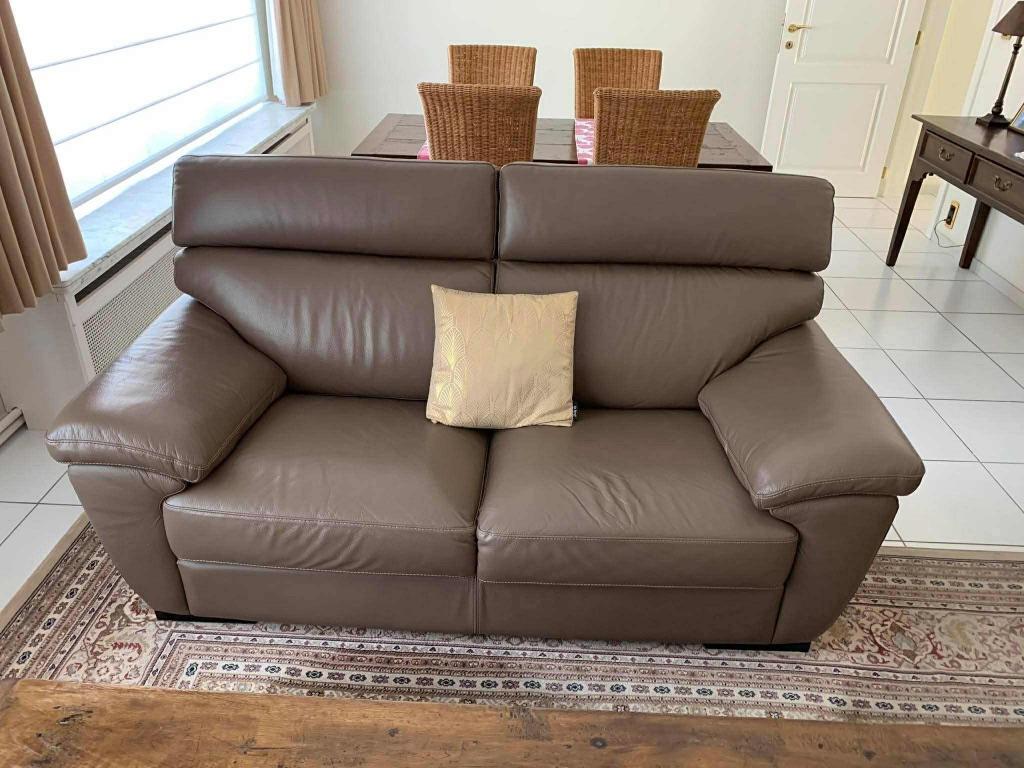 zetel, Huis en Inrichting, Ophalen, Zo goed als nieuw, Leer, Minder dan 50 cm