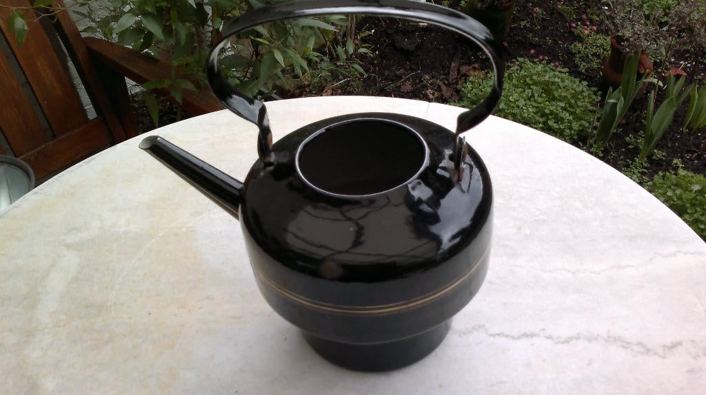 zwarte e maille koffiepot bloempot, Ophalen of Verzenden