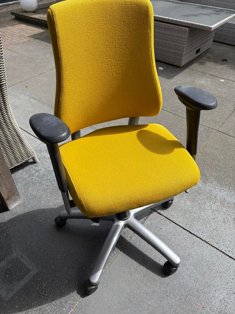 Ergonomische bureaustoel - Axia HMA - Geel, Huis en Inrichting, Bureaustoelen, Ophalen, Gebruikt, Geel, Bureaustoel