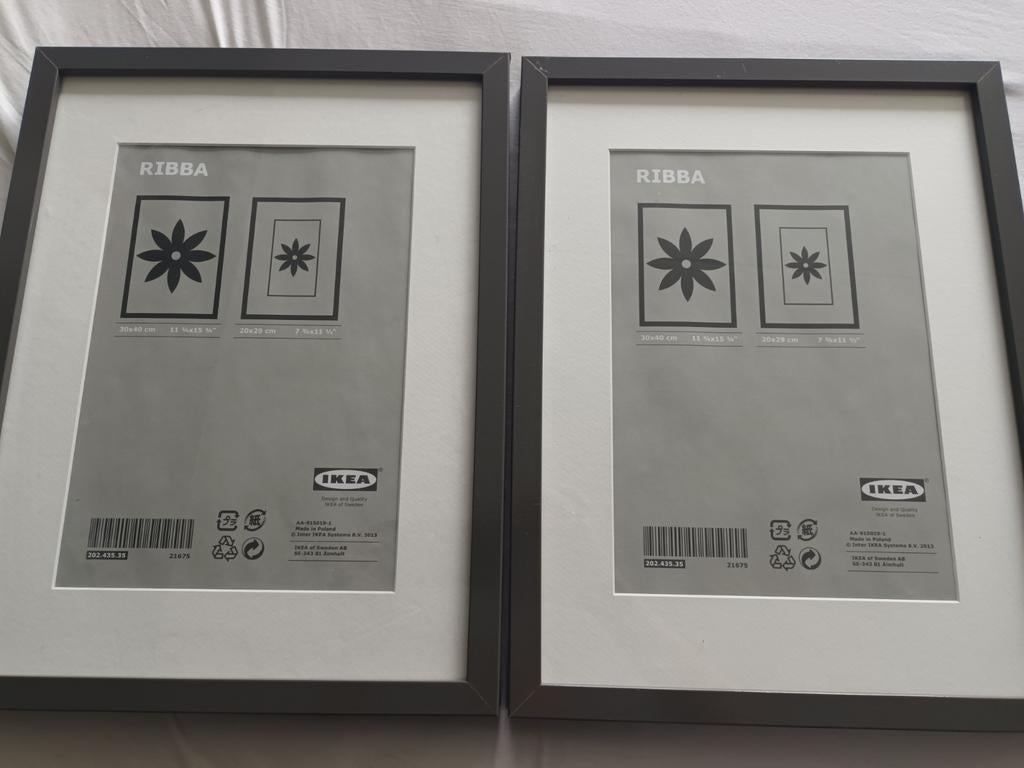 2 donkergrijze fotolijsten, Ophalen, Metaal of Aluminium, Minder dan 50 cm, Minder dan 50 cm
