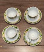 Bel Air porseleinen kopjes en schotels, 4 stuks, Huis en Inrichting, Keuken | Servies, Gebruikt, Ophalen of Verzenden, Overige stijlen