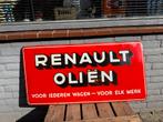 Vintage Emaille Reclamebord Renault Oliën, Ophalen, Reclamebord, Gebruikt, .