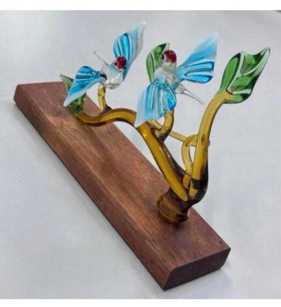 Glaskunst, vogels geblazen glas, vogelkunst glasdieren vogel, Antiek en Kunst, Ophalen of Verzenden