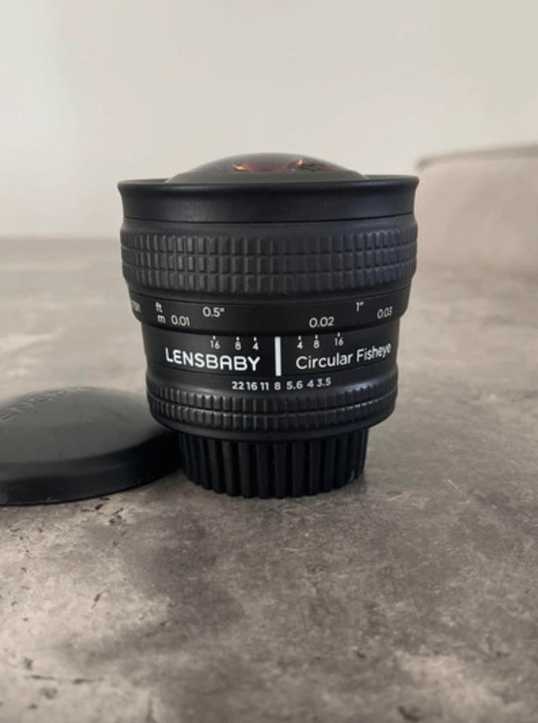 Lensbaby circulair fisheye lens MFT, Ophalen, Zo goed als nieuw, Groothoek Fisheye-lens