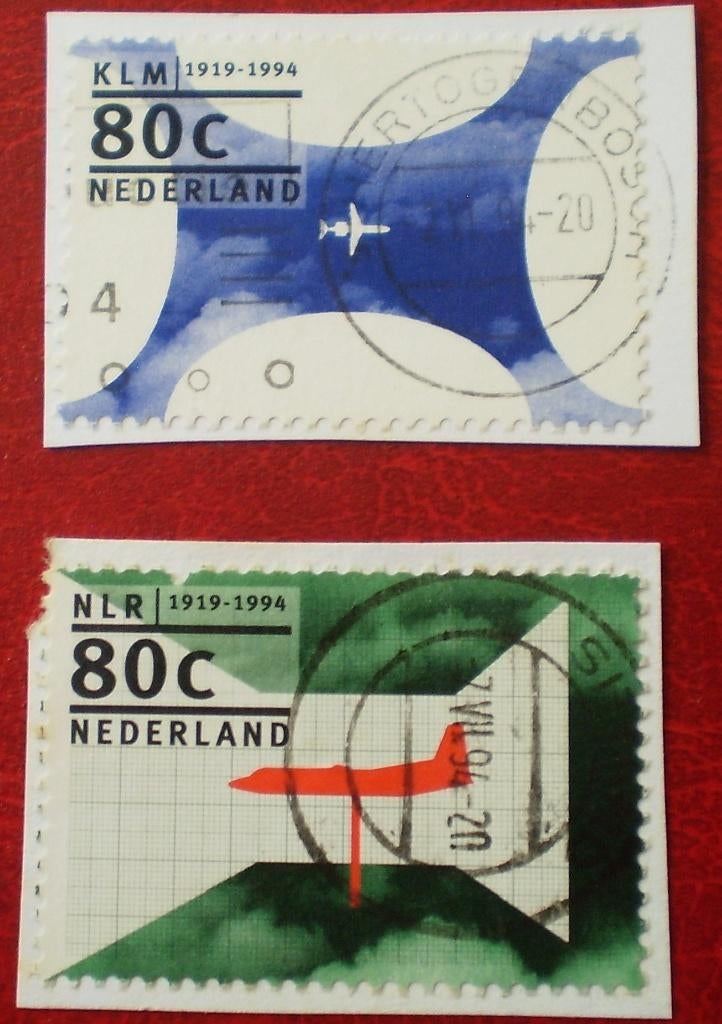 Nederland - 2x Vliegtuigen - KLM / NLR, Verzenden, Gestempeld, Vliegtuigen