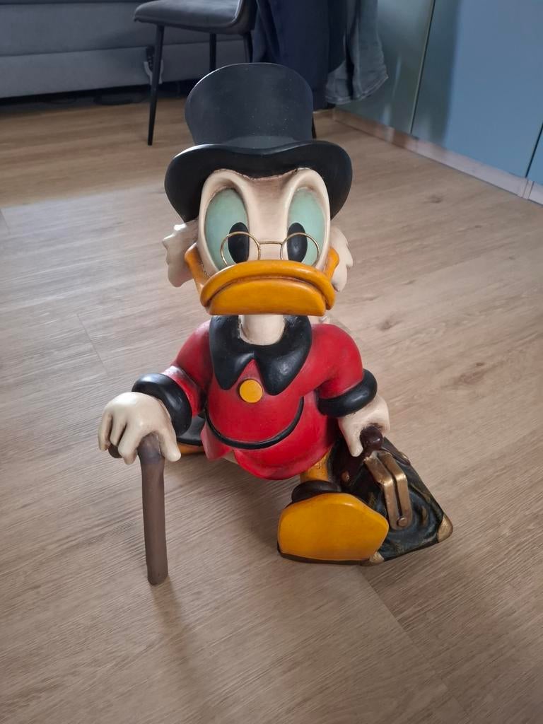 Disney beeld dagobert duck scrooge, Verzamelen, Disney, Ophalen, Donald Duck, Zo goed als nieuw, Beeldje of Figuurtje