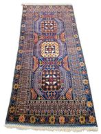 Handgeknoopt Perzisch wol Beloutch tapijt blue 104x221cm, Crème, 100 tot 150 cm, Perzisch, Oosters, Klassiek, Onbekend