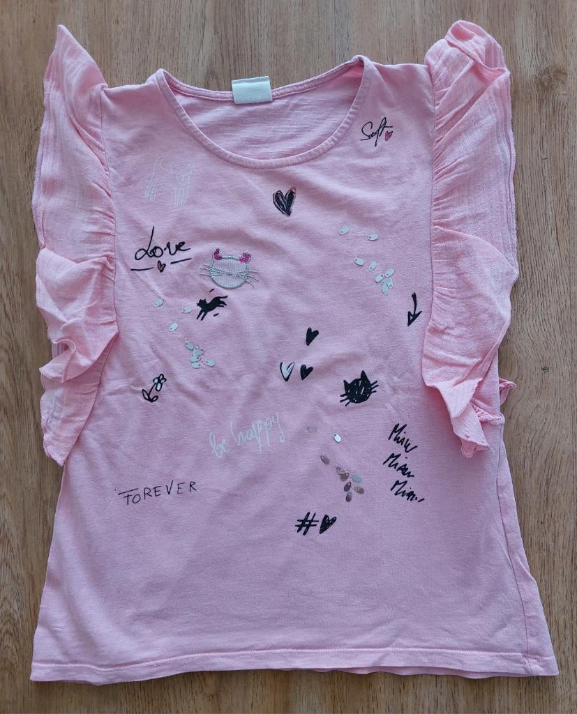 T-shirt Zara girls mt 152, Kinderen en Baby's, Kinderkleding | Maat 152, Meisje, Ophalen of Verzenden, Zo goed als nieuw, Zara girls