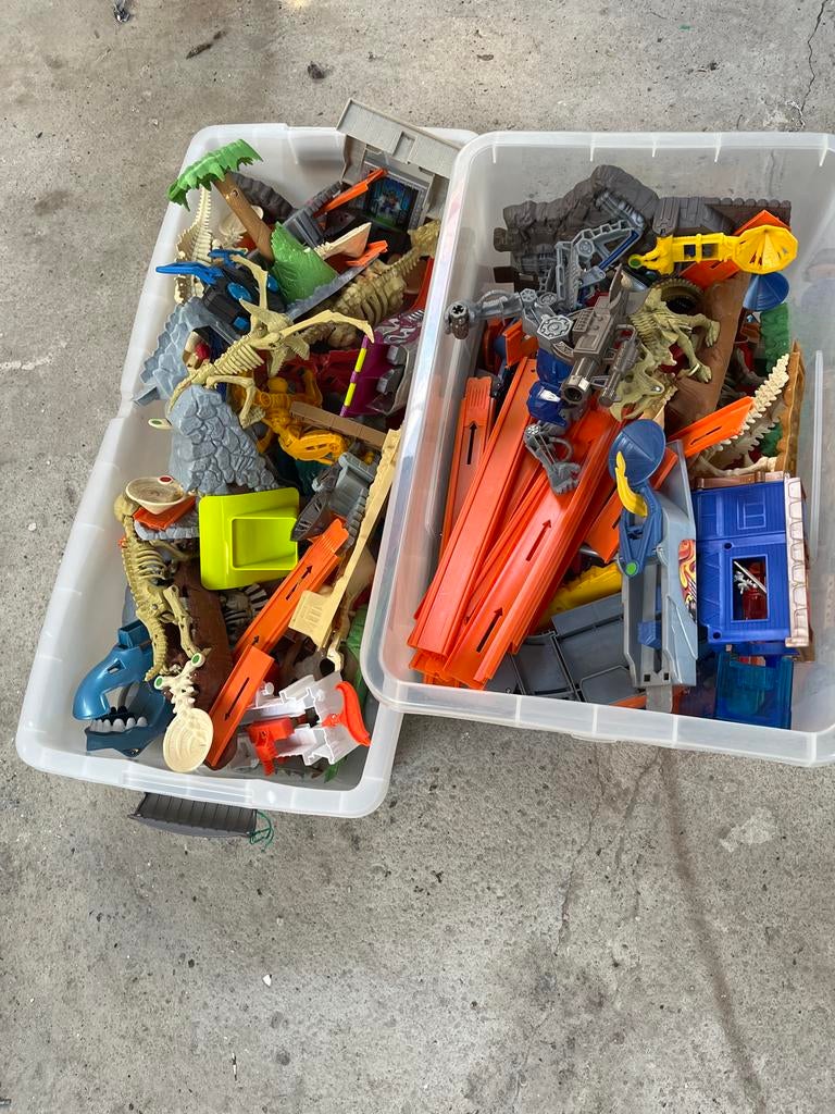 Grote partij Hotwheels baan en dinosaurus speelgoed, Ophalen, Gebruikt, Jongen of Meisje