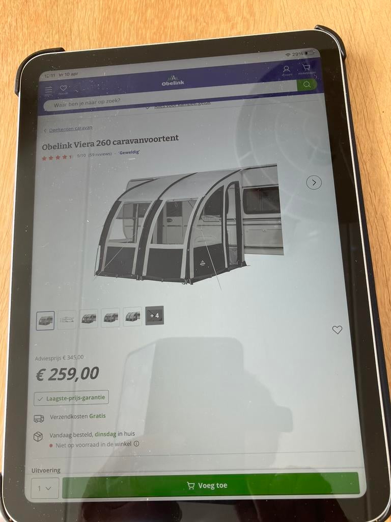 Kleine voortent voor caravan. Is nieuw., Ophalen, Nieuw