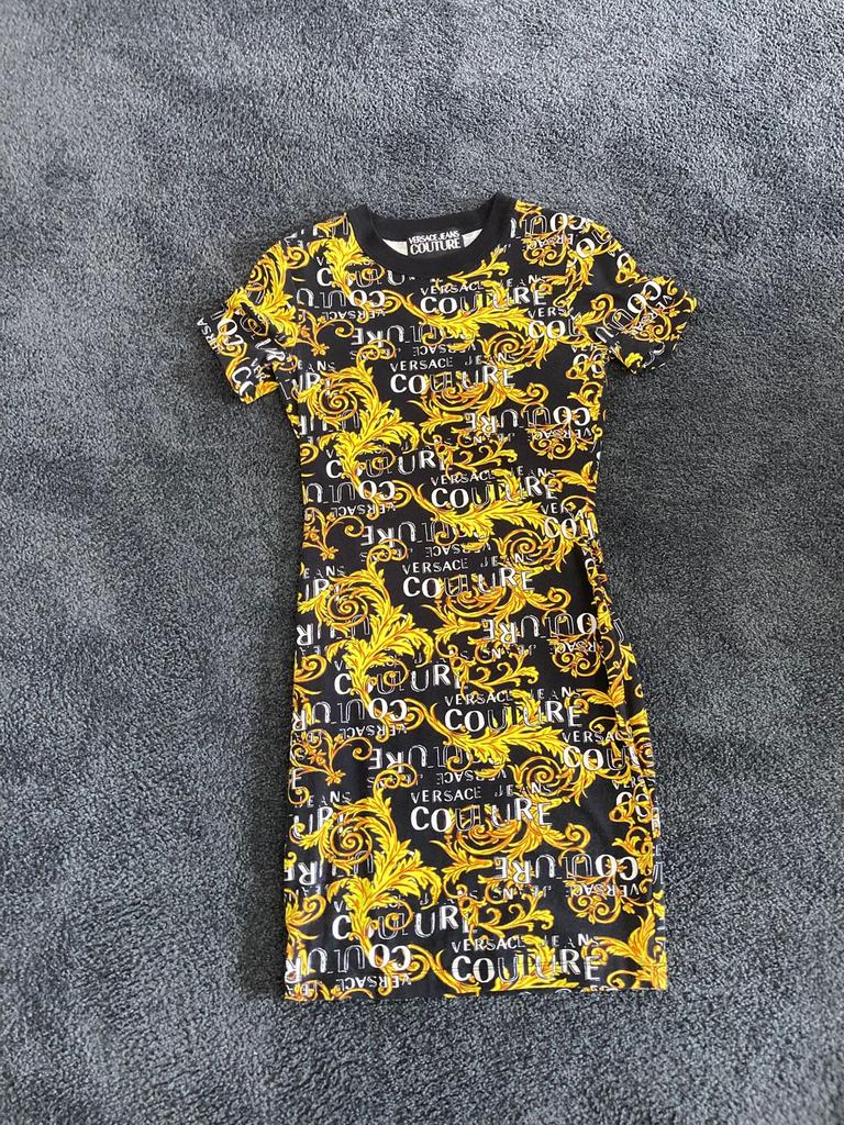 Versace Jeans Couture Jurk, Ophalen of Verzenden, Zo goed als nieuw, Geel, Knielengte