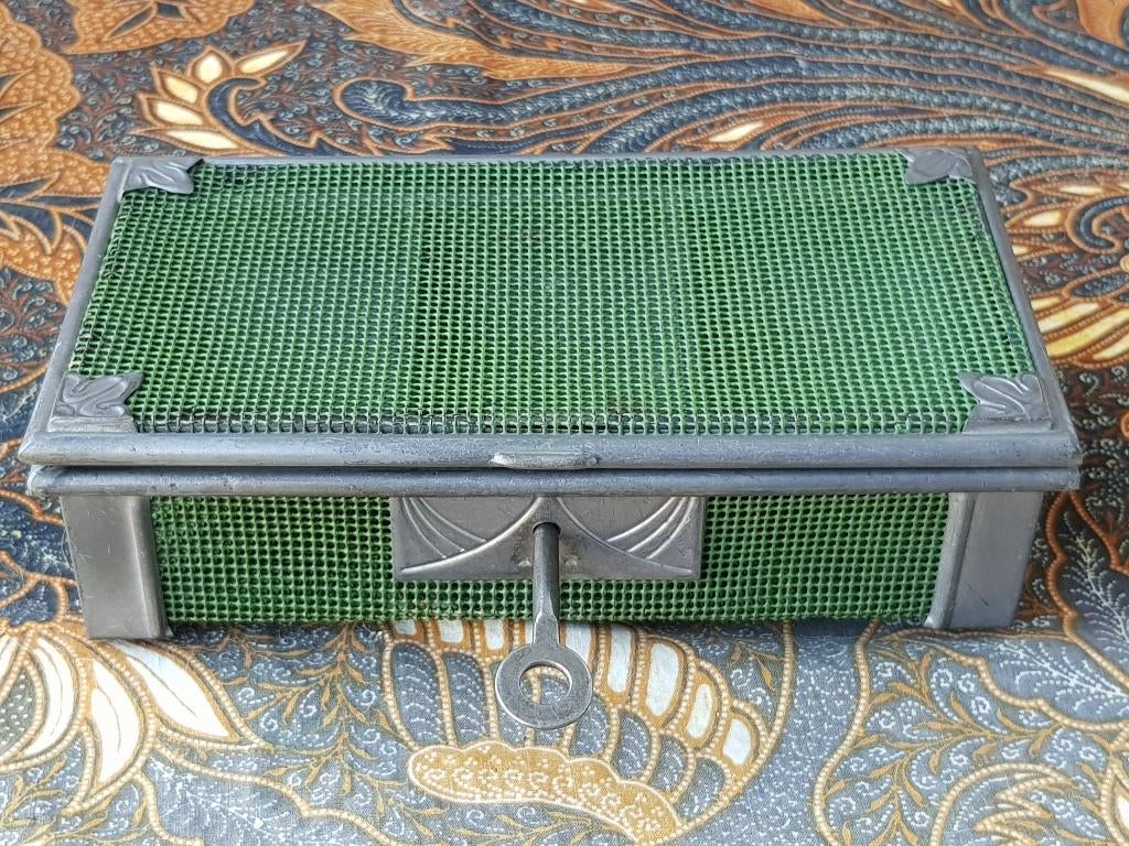 Mooie zeldzame oude geldkist uit Frankrijk 19,8 cm. uit 1930, Ophalen of Verzenden