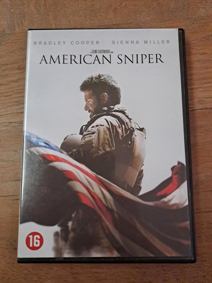 dvd, American Sniper -  met Bradley Cooper, Cd's en Dvd's, Dvd's | Drama, Zo goed als nieuw, Waargebeurd drama, Vanaf 16 jaar