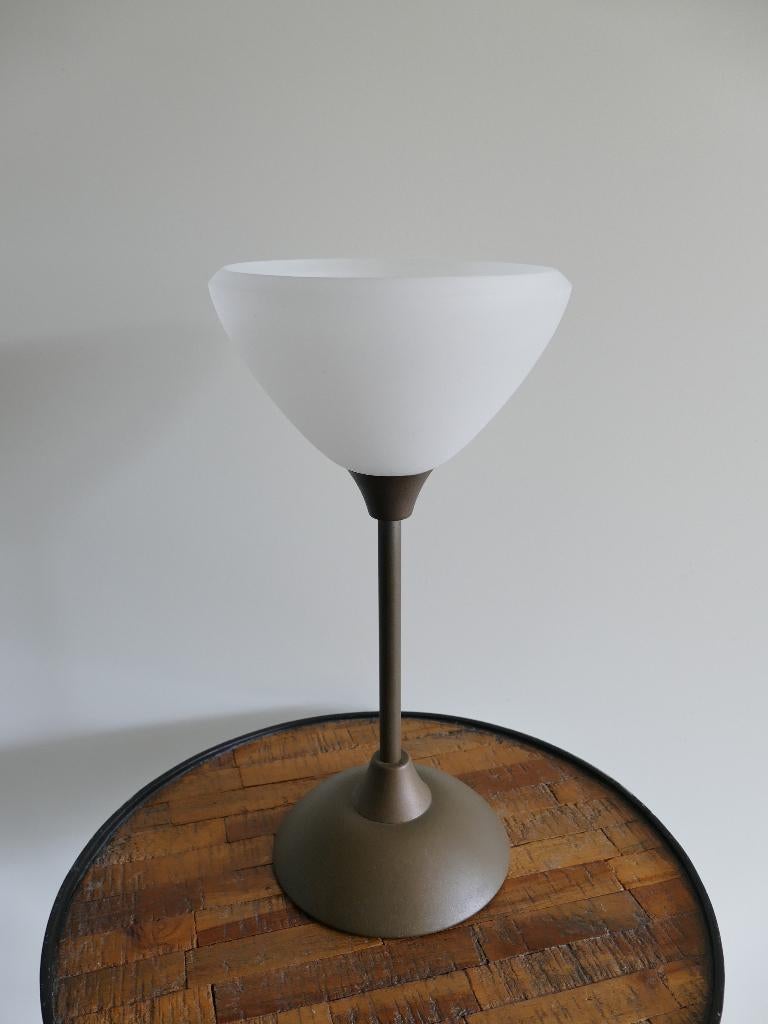 Italiaanse design tafellamp van L.L. Lights. Metaal en glas, Ophalen, Zo goed als nieuw, Glas, Minder dan 50 cm