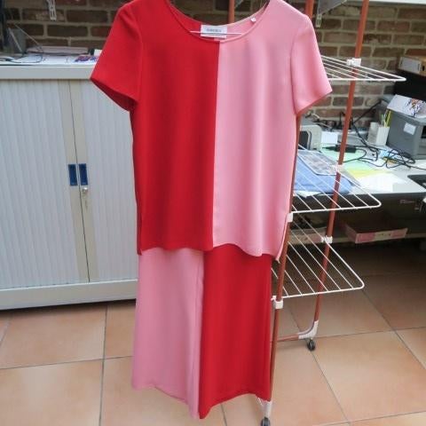 Ensemble nieuw rood roze Georges Rech Paris mt 36-38, Maat 38/40 (M), Kostuum of Pak, Nieuw, Rood