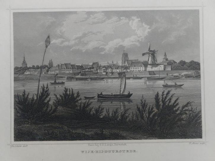 43 / Wyk by Duurstede - Wijk bij Duurstede Gravure uit 1860, Antiek en Kunst, Kunst | Litho's en Zeefdrukken, Ophalen of Verzenden