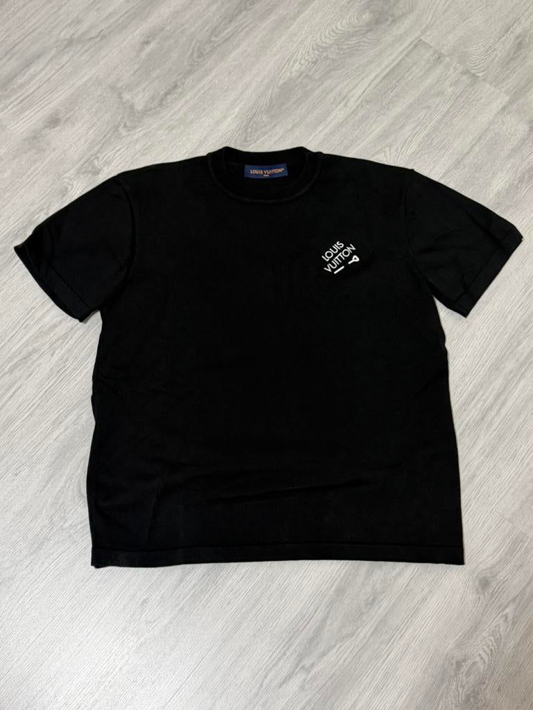 Louis Vuitton Black LV Signature Pin Jersey T-Shirt, Ophalen of Verzenden, Zo goed als nieuw, Zwart