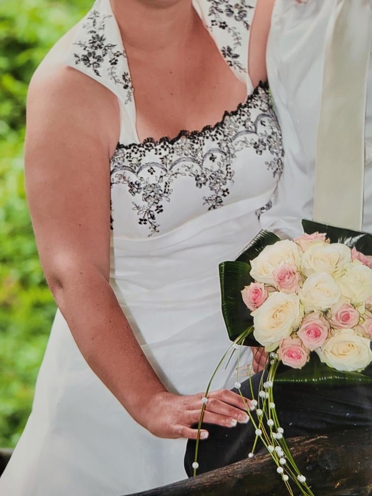 Trouwjurk maat 44/46 +hoepel, Kleding | Dames, Ophalen, Zo goed als nieuw, Wit, Trouwjurk