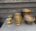 2 antieke kopere theekomfoorts 4 kopere potten, Ophalen of Verzenden, Koper