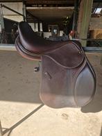 Bruin springzadel leer 17.5 inch m/mw, Dieren en Toebehoren, Ophalen of Verzenden, Zo goed als nieuw, Springen