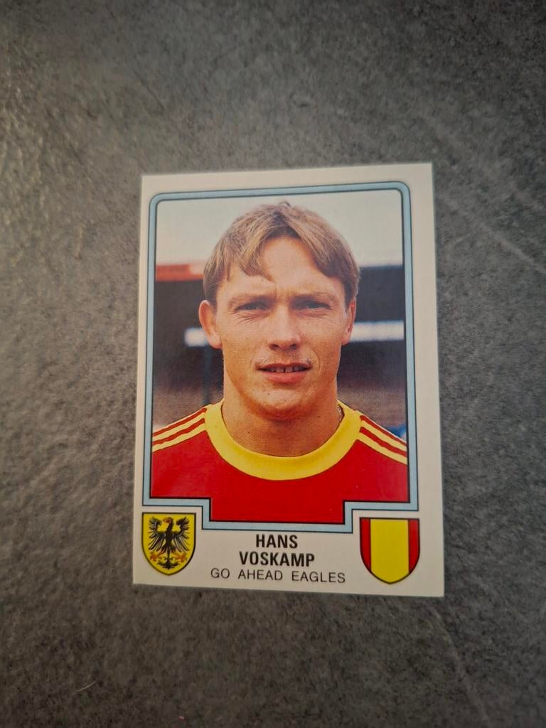 Panini sticker Voetbal 86. Hans Voskamp Go Ahead Eagles., Verzenden, Zo goed als nieuw, Sticker