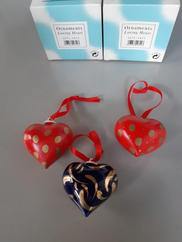 3 Kersthangers Villeroy en Boch Loving Hearts, Diversen, Kerst, Ophalen of Verzenden